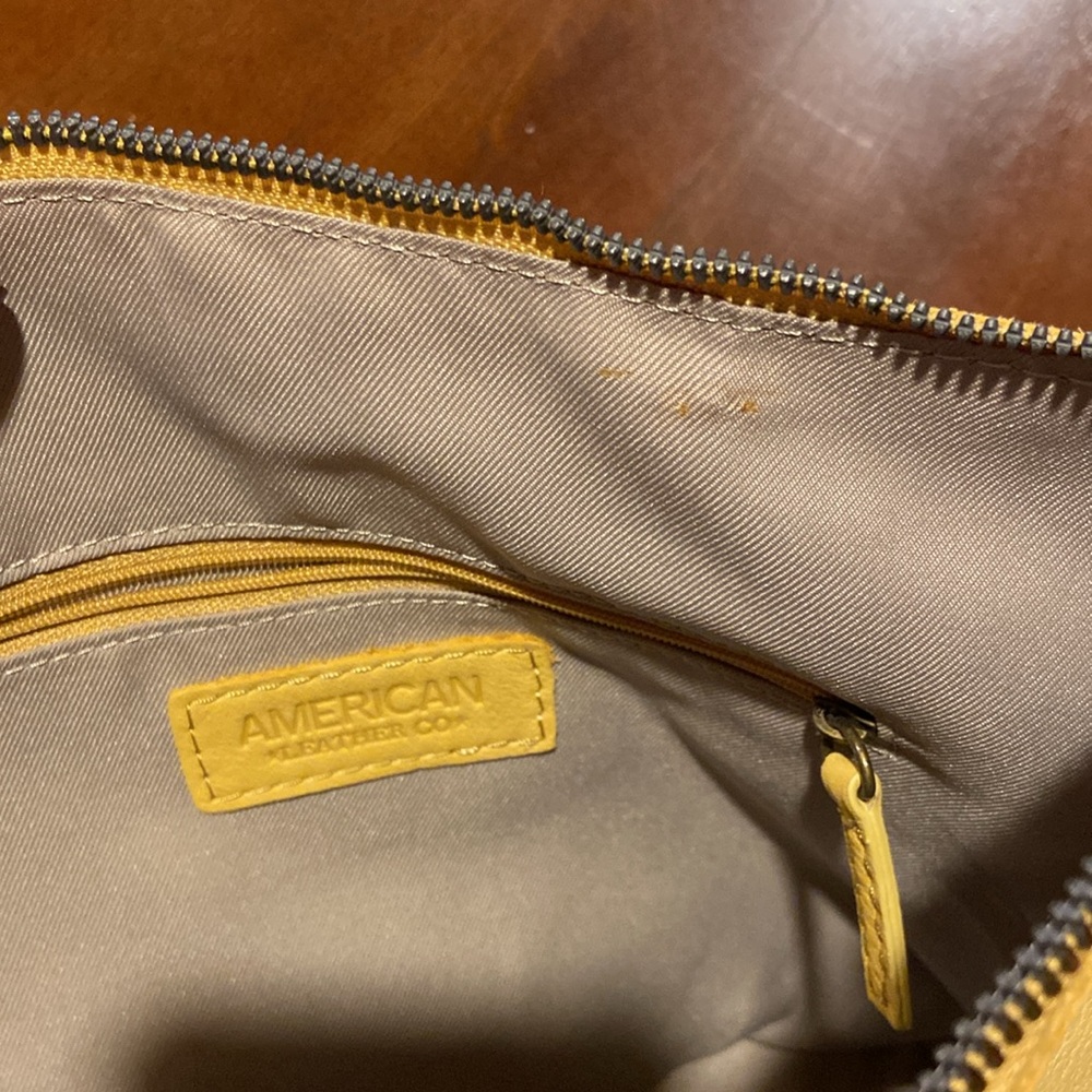American Leather Yellow Crossbody Bag. - Picture 10 of 16